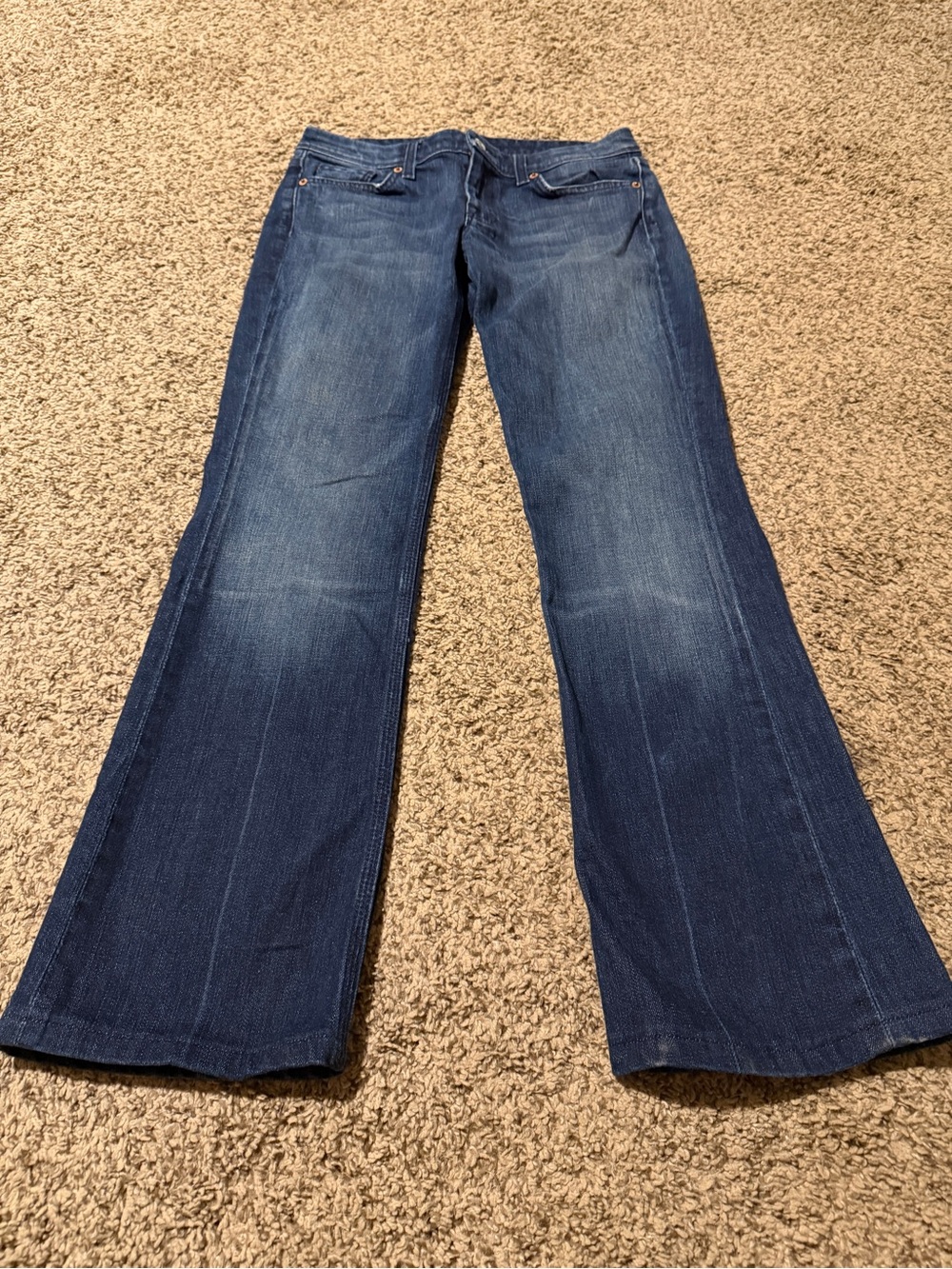 7 For All Mankind Dark Blue Bootcut Jeans- Flynt - Picture 3 of 11